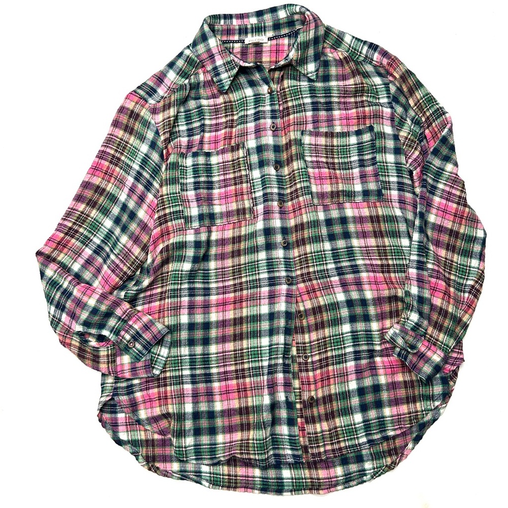 Anthropologie Multicolor Plaid Button Down Shirt - Picture 2 of 8